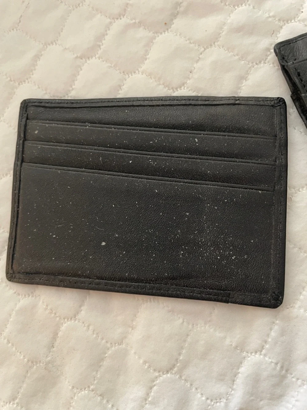 Kenneth Cole Black Leather Card Holder and Wallet Set